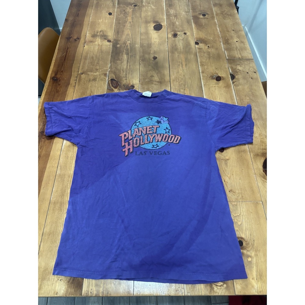 Vintage Planet Hollywood Las Vegas T-Shirt Purple Adult Souvenir Tee Nevada‎
